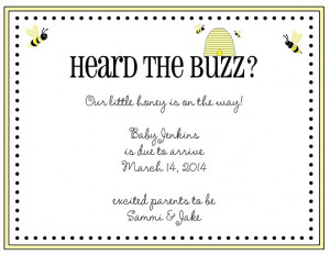 ... Announce your expecting a baby with our bee pregnancy announcements