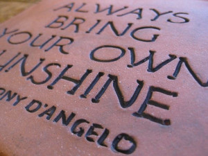 SUNSHINE / Positive Quote Pottery Plaque on Etsy, $15.00