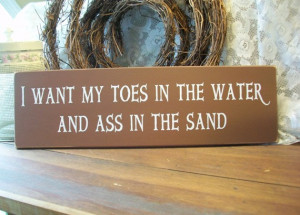 Toes In The Water Beach Wood Wall Sign Plaque Summer