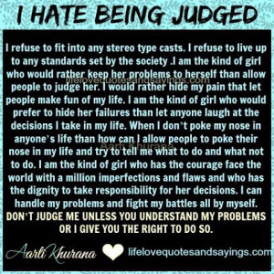 Don't Judge Me.. - Love Quotes And Sayings