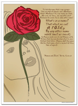 ... Literature Rose, Romeo and Juliet - Famous Shakespeare Quote Poster