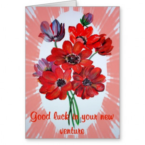 Girl Jumping For Joy, Good Luck in New Venture Greeting Cards