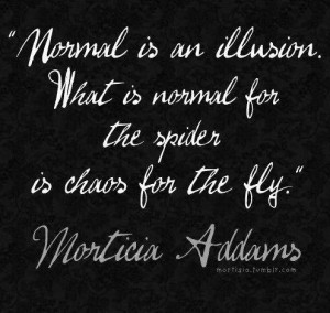 Normal is an illusion... What is normal for the spider is chaos for ...