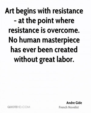 Art begins with resistance - at the point where resistance is overcome ...
