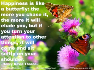 Post image for QUOTE & POSTER: Happiness is like a butterfly: the more ...