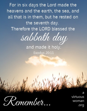 Remember the Sabbath to Keep It Holy | A Virtuous Woman