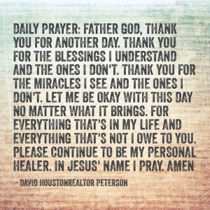Daily Prayer-Thanking God for blessings.