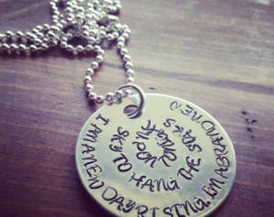 Hand Stamped Aluminum Necklace with Foo Fighters Quote ...