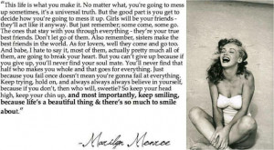 What a great quote by Marilyn! I ♥ her and think is a gorgeous ...
