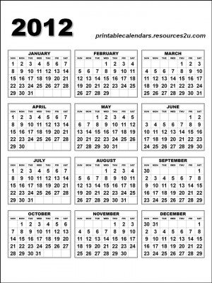 See Free Resources for 2012 Calendar and Blank Calendars Planners