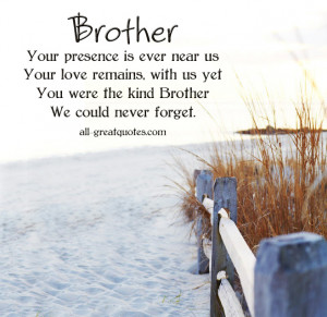In Loving Memory Cards For Brother Brother your presence is ever near ...