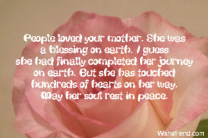 sympathy quotes for loss of mother
