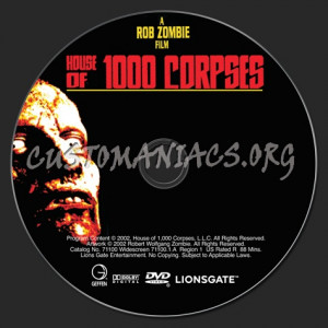 House of 1000 Corpses DVD Label