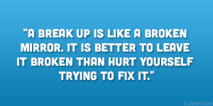 ... is better to leave it broken than hurt yourself trying to fix it