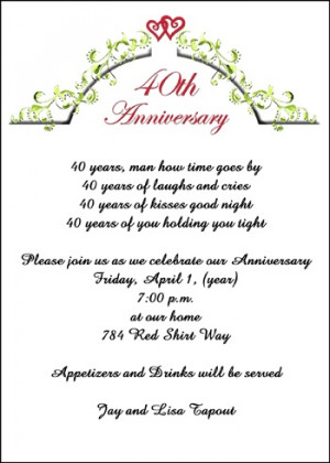 Invitations for 40th Anniversary areBecoming Very Popular!