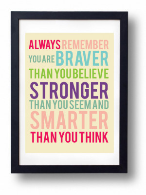 You are Braver than you Believe Stronger than You Seem and Smarter ...