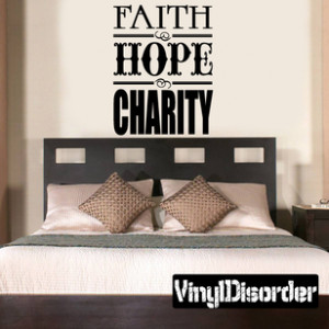 Faith Hope Charity Religious Quote Wall Decal - Vinyl Decal - Car ...