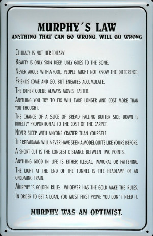 If something can go wrong, it will go wrong