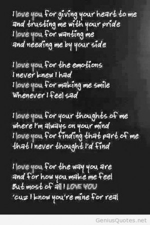 New love quote for him poem