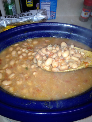 Easy Pinto Bean recipe. -dry pinto beans -rotel -onion -garlic -turkey ...