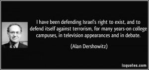 Israel's right to exist, and to defend itself against terrorism ...