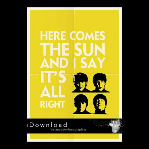 Printable wall art with Beatles quote instant by iDownload on Etsy ...