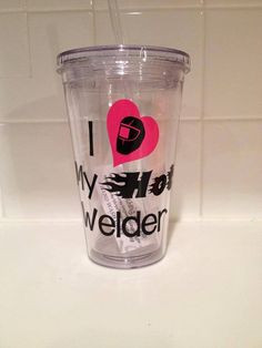 LOVE my hot welder tumbler with straw on Etsy, $10.00 More