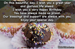 great year and glorious life ahead. I wish you a very Happy Birthday ...