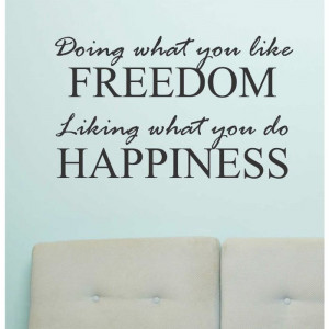 Definition of Freedom and Happiness Work Vinyl Wall Quotes Lettering ...
