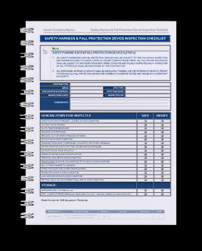 Safety Harness Inspection Checklist Form