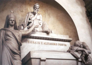 The memorial tomb for Dante Alighieri at Basilica di Santa Croce in ...