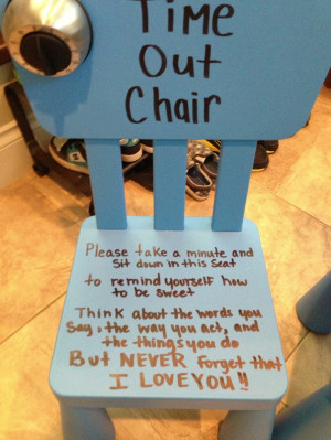 Time out chair - I need one of these!