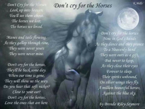 horses but after reading it we are all full of tears the loss of a ...