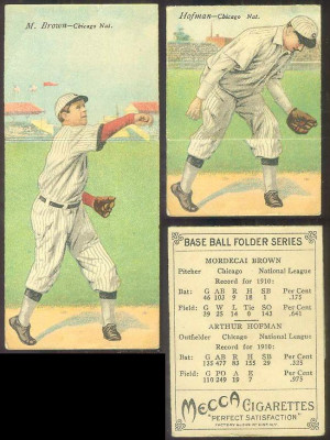 1911 Mecca Double Folders T201 #xx Mordecai Brown/Arthur Hofman (Cubs ...