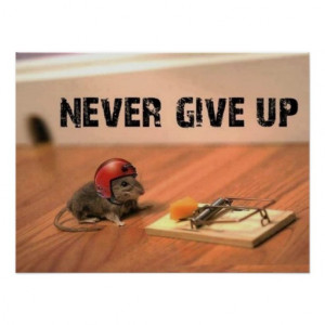 Never Give Up Mouse Poster
