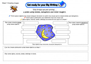 This Friday we are writing … a poem using similes, metaphors and