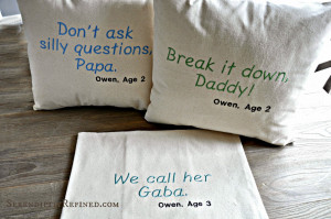 Simple DIY Father's Day Gift: Child's Quote Pillow