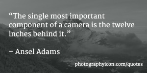 The single most important component of a camera is the twelve inches ...