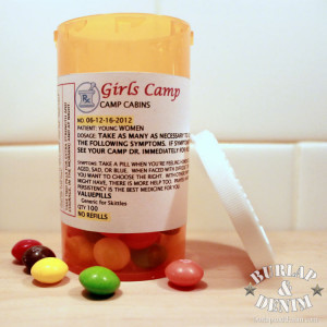 Girls Camp Pills Bottle Labels