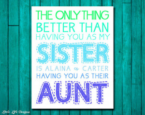... Sister Is..Gift for Sister or Aunt. Personalized Gift for Sister. Gift