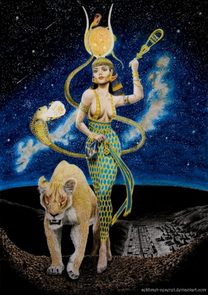 Hathor, The Golden One by sekhmet-the-flame