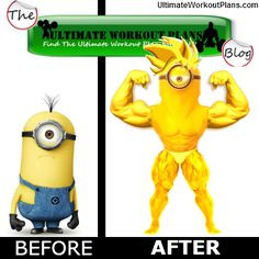 Funny Fitness Minion Before After photo #Funny #Fitness #minion More