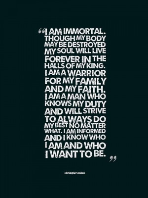 the halls of my King. I am a warrior for my Family and my Faith. I am ...