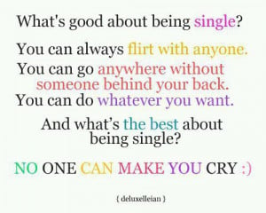 cry, good about being single, single