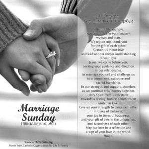 Prayer for Married Couples on Marriage Sunday (Archdiocese of Toronto)