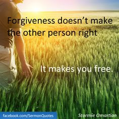 Forgiveness is for us and through it we find peace! More