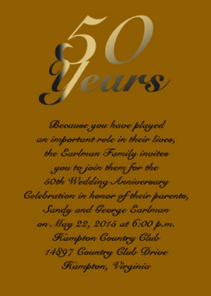Golden Anniversary Card for Your 50th Anniversary