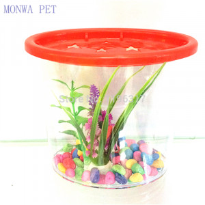 Small Elliptical Fish Tank Aquarium Mini Plastic Fish Tank Cute China