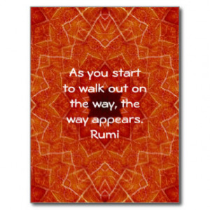 Rumi Inspirational Quotation Saying about Faith Postcard