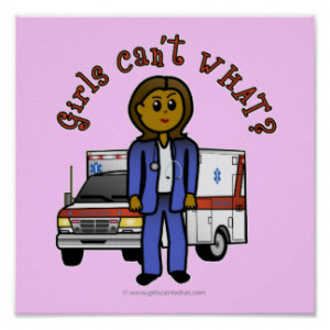 Dark EMT Paramedic Girl Poster